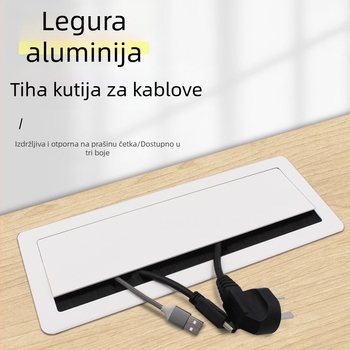 Kryt otvora za kabelske otvore od aluminijske legure, s brušnim završnim slojem, za stolna računala i ormariće