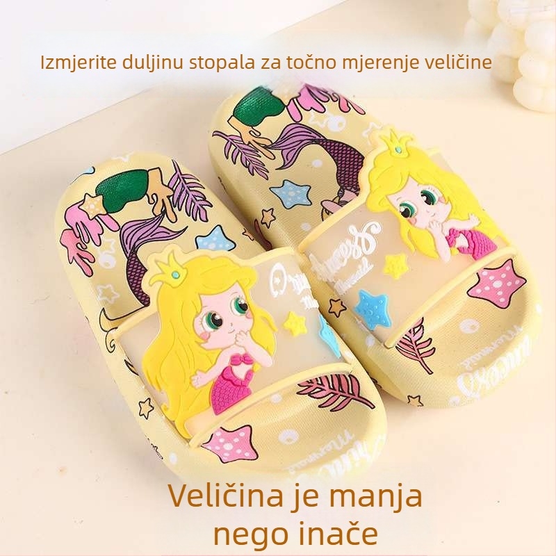 Dječje papuče s likom princeze, za djevojčice, unutarnja upotreba, protuklizna podloga, ljeto, mekana podloga