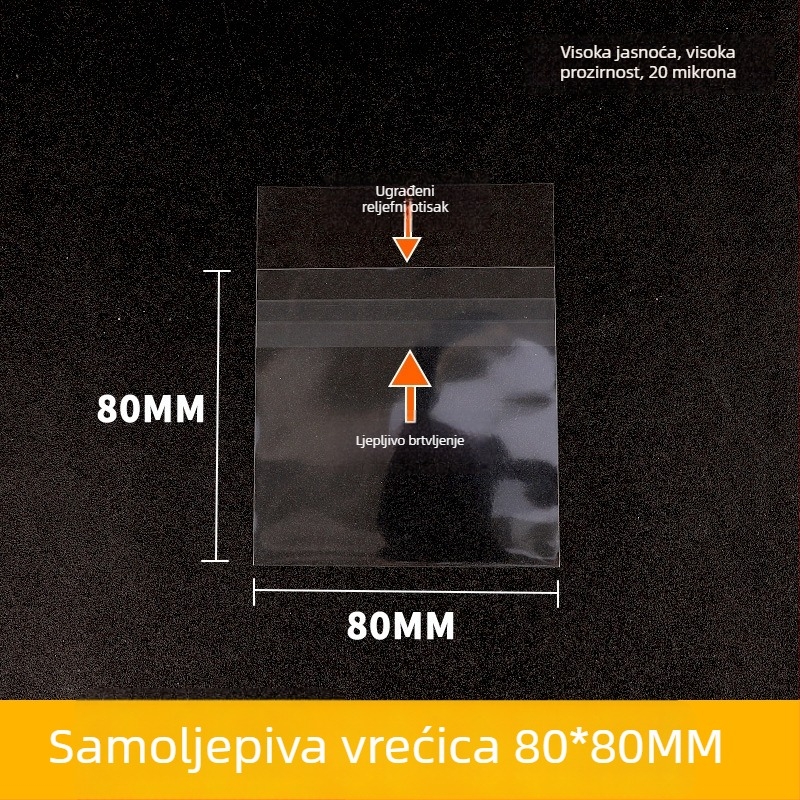 Akrilna vertikalna skladišna vrećica s prozirnim zaštitnim slojem, debljine 0,2 mm, čvrsti kartonasti stražnji panel