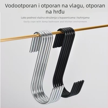 S-kuke od kromiranog metala za kuhinju i garderobu, držači za pohranu i organizaciju, paket od 10 komada, nosivost 15 kg, moderan dizajn