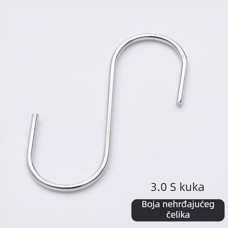 S-kuke od kromiranog metala za kuhinju i garderobu, držači za pohranu i organizaciju, paket od 10 komada, nosivost 15 kg, moderan dizajn