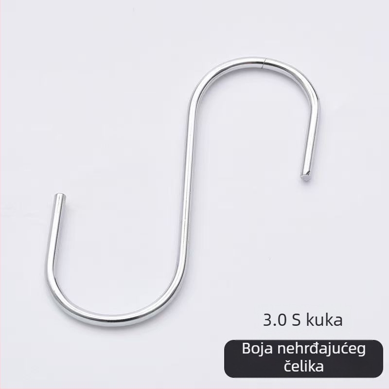 S-kuke od kromiranog metala za kuhinju i garderobu, držači za pohranu i organizaciju, paket od 10 komada, nosivost 15 kg, moderan dizajn