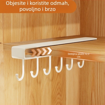 Držač za kapice i torbe na vratima s kukama — bez bušenja, moderni minimalistički dizajn, držač za izlaganje ključeva