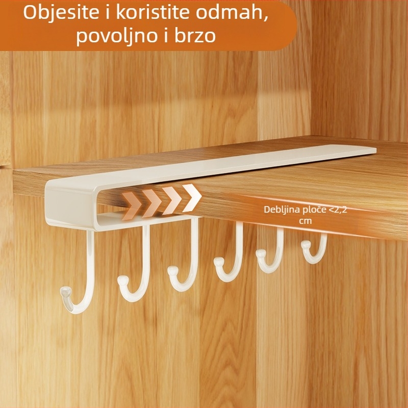 Držač za kapice i torbe na vratima s kukama — bez bušenja, moderni minimalistički dizajn, držač za izlaganje ključeva