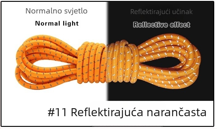 Elastične špage za planinarske cipele bez vezivanja, reflektirajuće, duljina 100 cm, širina 3 mm, model TS-1223, TUOSEN