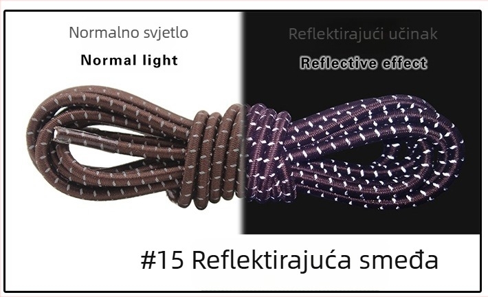 Elastične špage za planinarske cipele bez vezivanja, reflektirajuće, duljina 100 cm, širina 3 mm, model TS-1223, TUOSEN