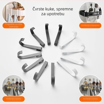 Kuka za pegboard od aluminija, klizna i odvojiva nosač za skladišnu policu i vješavanje