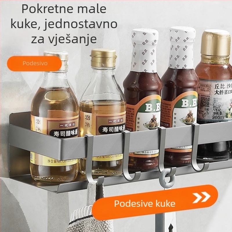 Kuka za pegboard od aluminija, klizna i odvojiva nosač za skladišnu policu i vješavanje