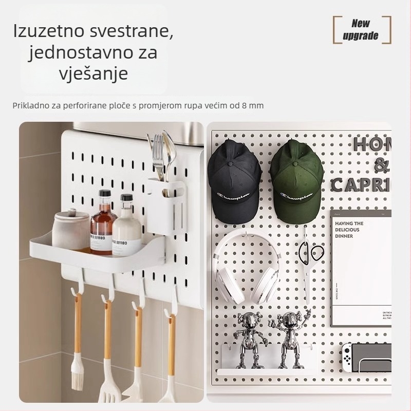 Kuka za pegboard od aluminija, klizna i odvojiva nosač za skladišnu policu i vješavanje