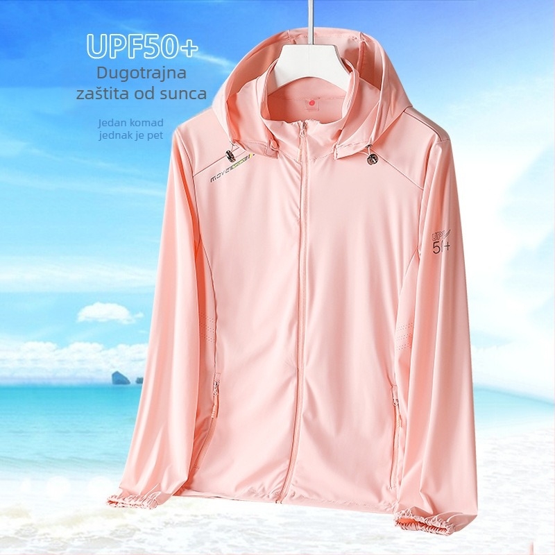 Muška lagana jakna s UPF50+ UV zaštitom, prozračan ice silk materijal, lagana ljetna jakna