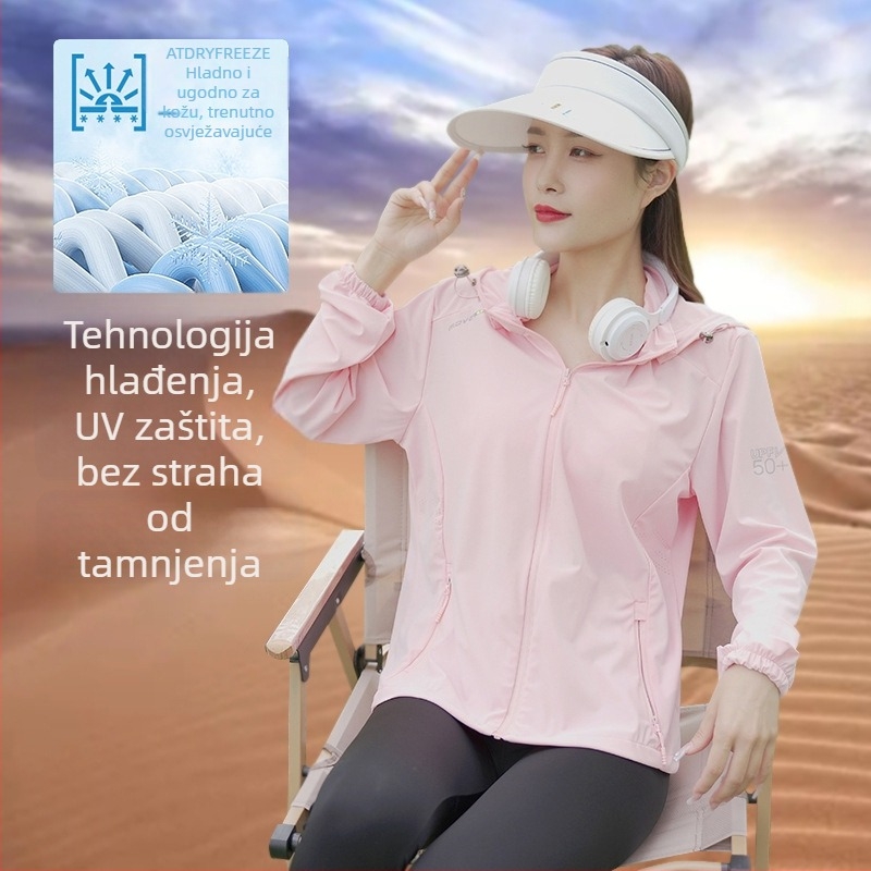 Muška lagana jakna s UPF50+ UV zaštitom, prozračan ice silk materijal, lagana ljetna jakna