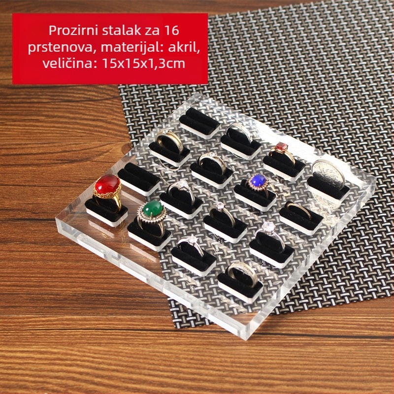 Akrilna podloga za prikazivanje prstena i pločica za prikazivanje naušnica, vrhunski stolni prikazivač