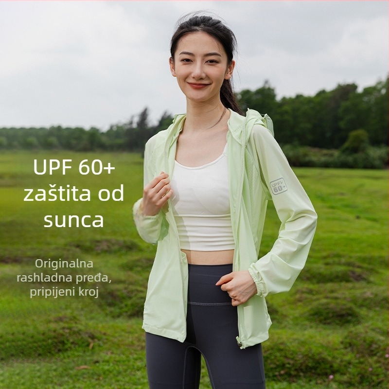 UPF60+ zaštita od sunca s kapuljačom, lagani ljetni top za vožnju biciklom, unisex, s zatvaračem na zip, motiv prirodnog krajolika
