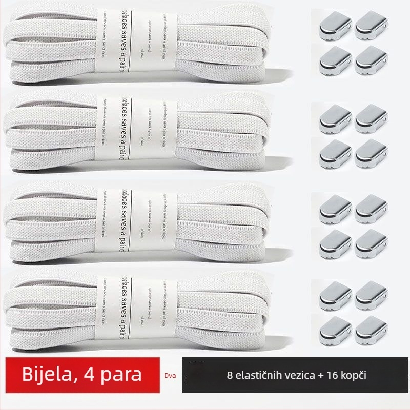 Šnure bez vezivanja za djecu i odrasle, plosnate elastične vezice s kopčom