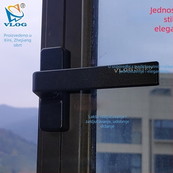 Aluminijska ručka za prozor, vanjsko otvaranje, U-oblik, povuci-pusti, dvostruki mehanizam zaključavanja, termički prekid, veličine 70/90 i 50