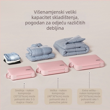 Velika putna kompresijska torba za odjeću i donje rublje, dvostruki sloj, proširivi kubični oblik