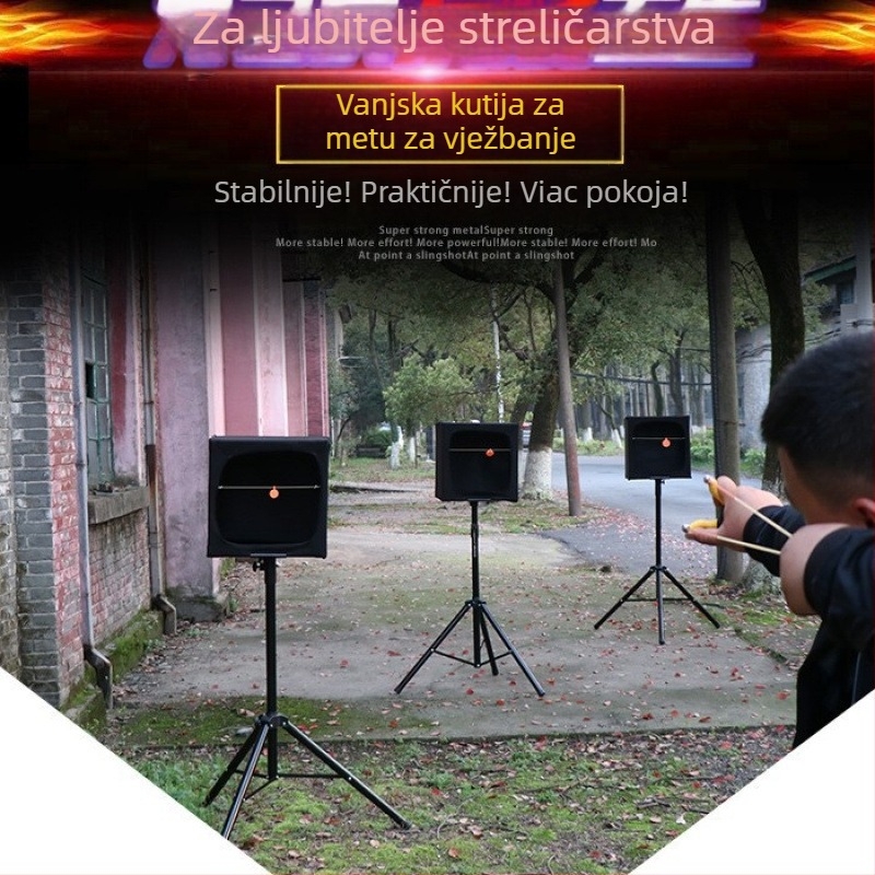 Kutija za praksu za prak s izdržljivom elastičnom tkaninom (nije platno), za unutarnju upotrebu, s držačem mete