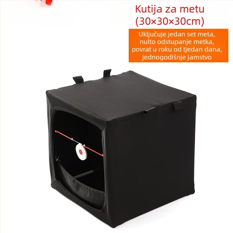 Kutija za praksu za prak s izdržljivom elastičnom tkaninom (nije platno), za unutarnju upotrebu, s držačem mete