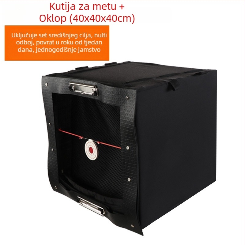 Kutija za praksu za prak s izdržljivom elastičnom tkaninom (nije platno), za unutarnju upotrebu, s držačem mete