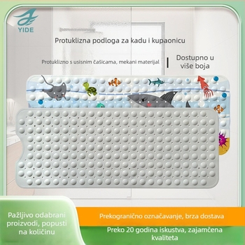 PVC protuklizna podloga za kupaonicu sa usisnim čašicama, protuklizni podmetač za stopala za kupaonicu i WC, prostirka za kupaonicu za starije i djecu