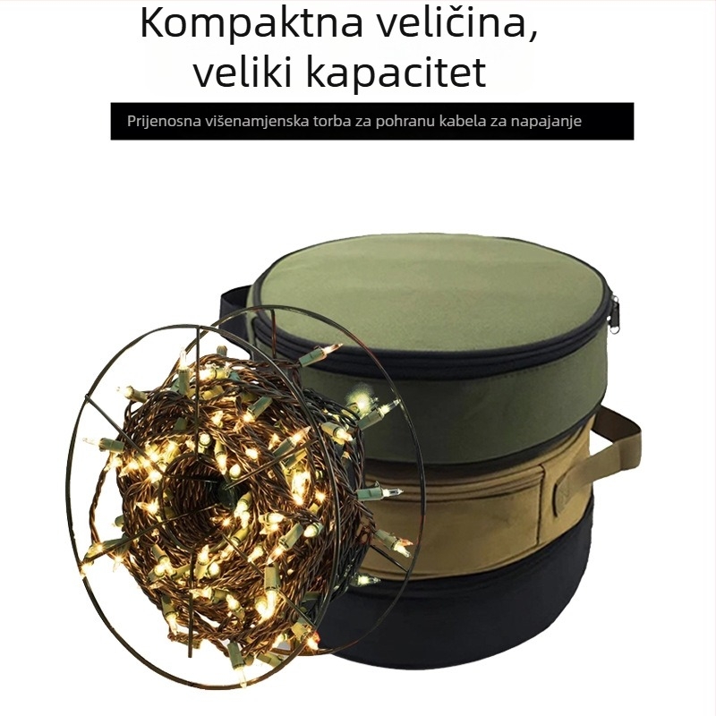 Kamping torba od Oxford platna, cilindrični organizator alata i kablova, sa zatvaračem