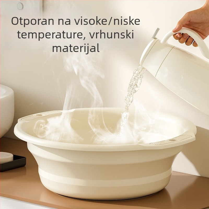 Sklopiva posuda za pranje od silikona s debelim dnom, prenosna plastična posuda za pranje nogu – pogodna za dom, studentski dom i putovanja