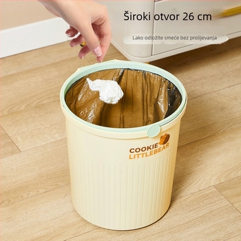 Kućni koš za otpad, 2025 novi model, velik kapacitet, plastični bačvastog oblika bez poklopca, za kupaonicu, WC, dnevnu sobu, kuhinju, spavaću sobu i ured, 12 L ili više