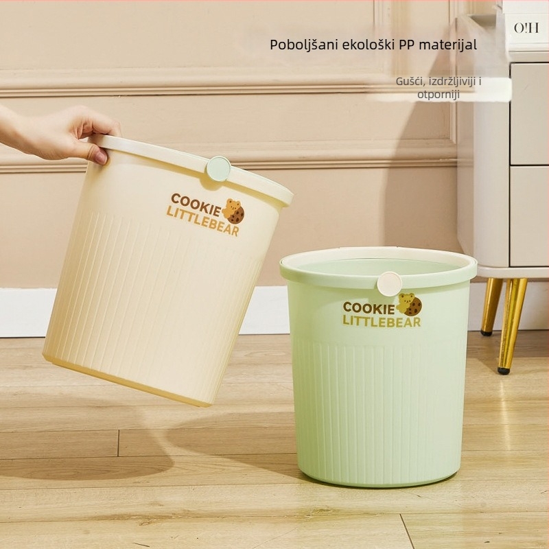 Kućni koš za otpad, 2025 novi model, velik kapacitet, plastični bačvastog oblika bez poklopca, za kupaonicu, WC, dnevnu sobu, kuhinju, spavaću sobu i ured, 12 L ili više