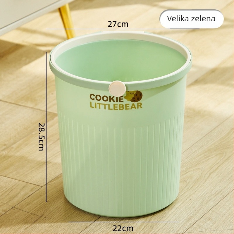 Kućni koš za otpad, 2025 novi model, velik kapacitet, plastični bačvastog oblika bez poklopca, za kupaonicu, WC, dnevnu sobu, kuhinju, spavaću sobu i ured, 12 L ili više