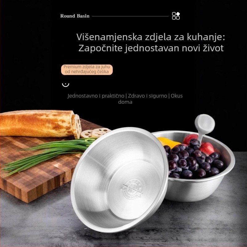 Posuda od nehrđajućeg čelika 304 za juhu, mućenje jaja i tijesta