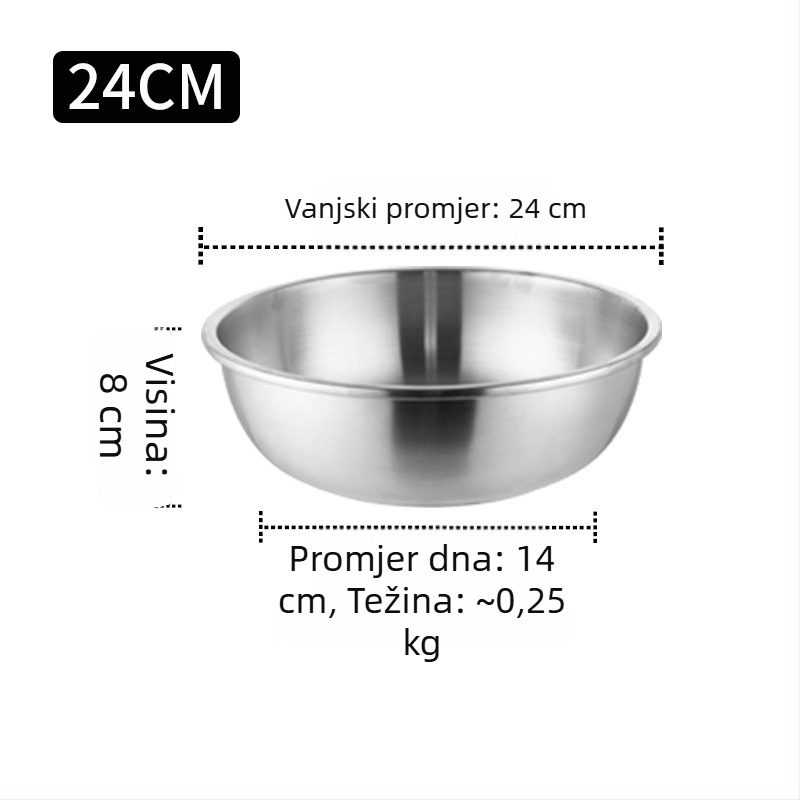 Posuda od nehrđajućeg čelika 304 za juhu, mućenje jaja i tijesta