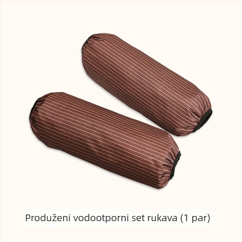 Muška kuhinjska pregača, vodootporna i otporna na ulje, produžena duljina, jedna veličina, prugasti poliester.