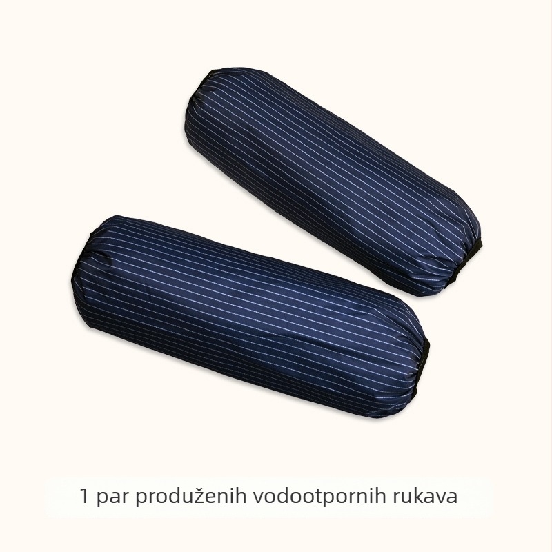 Muška kuhinjska pregača, vodootporna i otporna na ulje, produžena duljina, jedna veličina, prugasti poliester.