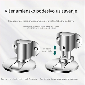 Podno montirani magnetski stopper za vrata – nevidljiv, bez rupa, otporan na udarce, tih rad, aluminijska legura