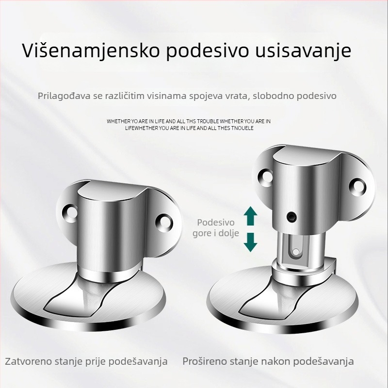 Podno montirani magnetski stopper za vrata – nevidljiv, bez rupa, otporan na udarce, tih rad, aluminijska legura