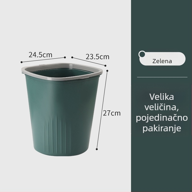 Plastična okrugla kanta za smeće 10 L bez poklopca, za kućnu upotrebu – kuhinja, spavaća soba, dnevni boravak, kupaonica