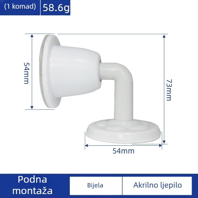 Silikonska usisna dvor vrata bez bušenja, zaštita od sudara, tih usis na vrhu vrata, za zid i pod u prostorijama i kupaonama