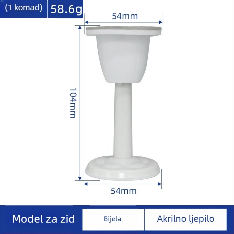 Silikonska usisna dvor vrata bez bušenja, zaštita od sudara, tih usis na vrhu vrata, za zid i pod u prostorijama i kupaonama