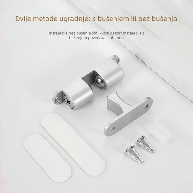 Automatski zatvarač vrata od aluminijske legure, bez bušenja, za spavaća i garderobna vrata