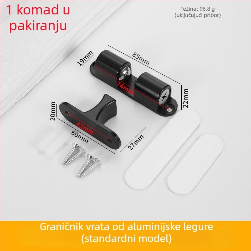 Automatski zatvarač vrata od aluminijske legure, bez bušenja, za spavaća i garderobna vrata
