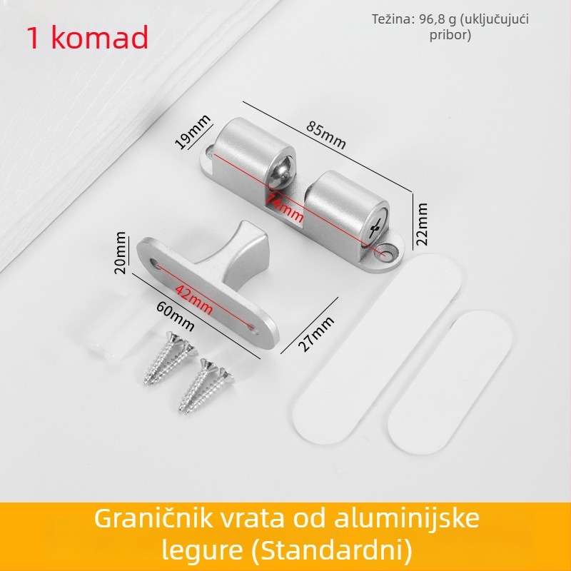 Automatski zatvarač vrata od aluminijske legure, bez bušenja, za spavaća i garderobna vrata