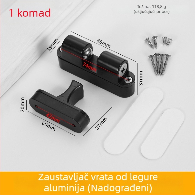 Automatski zatvarač vrata od aluminijske legure, bez bušenja, za spavaća i garderobna vrata