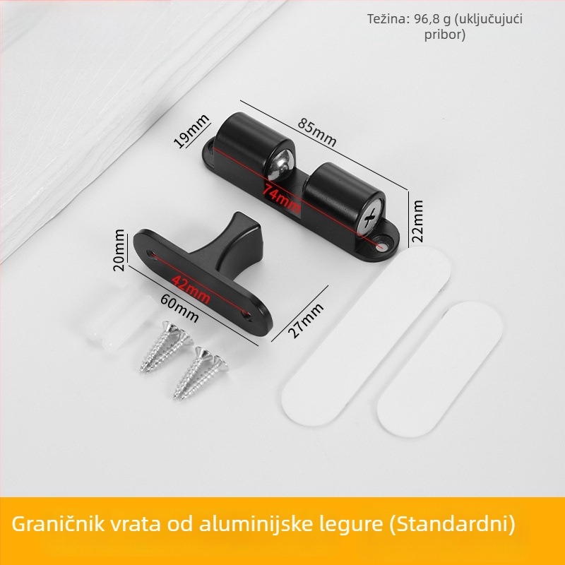 Automatski zatvarač vrata od aluminijske legure, bez bušenja, za spavaća i garderobna vrata