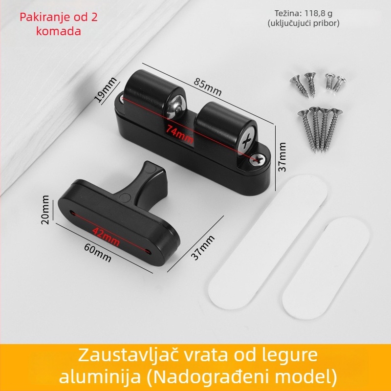 Automatski zatvarač vrata od aluminijske legure, bez bušenja, za spavaća i garderobna vrata
