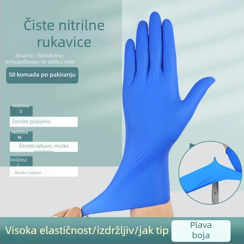 Jednokratne nitrilne rukavice, prehrambene kvalitete, otporne za kućne poslove, kuhinjsko čišćenje i pranje suđa, vodootporne