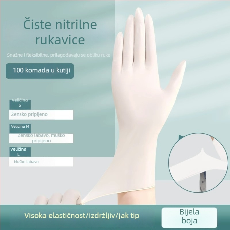 Jednokratne nitrilne rukavice, prehrambene kvalitete, otporne za kućne poslove, kuhinjsko čišćenje i pranje suđa, vodootporne