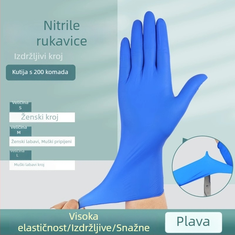 Jednokratne nitrilne rukavice, prehrambene kvalitete, otporne za kućne poslove, kuhinjsko čišćenje i pranje suđa, vodootporne