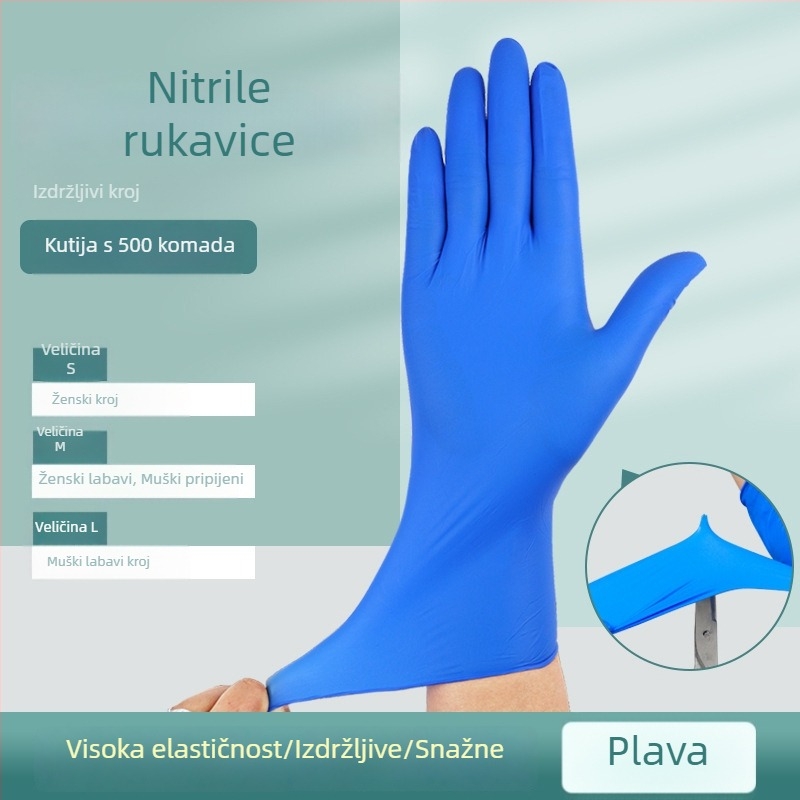 Jednokratne nitrilne rukavice, prehrambene kvalitete, otporne za kućne poslove, kuhinjsko čišćenje i pranje suđa, vodootporne