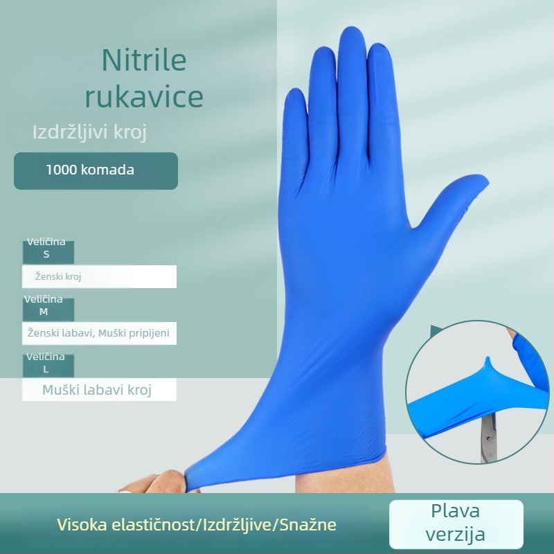 Jednokratne nitrilne rukavice, prehrambene kvalitete, otporne za kućne poslove, kuhinjsko čišćenje i pranje suđa, vodootporne