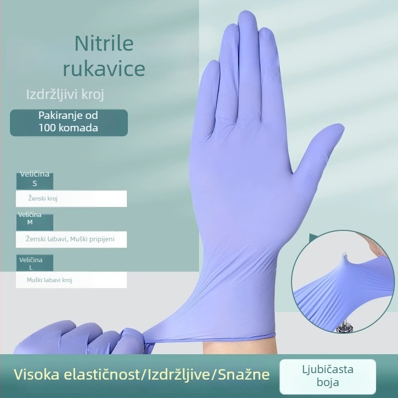 Jednokratne nitrilne rukavice, prehrambene kvalitete, otporne za kućne poslove, kuhinjsko čišćenje i pranje suđa, vodootporne